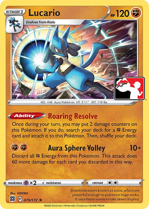 Lucario Pokemon card from Prize Pack Series Cards