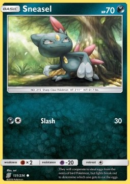 Sneasel Pokemon card from Unified Minds