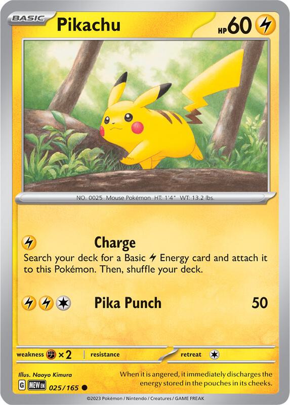 Pikachu Pokemon card from SV: Scarlet & Violet 151