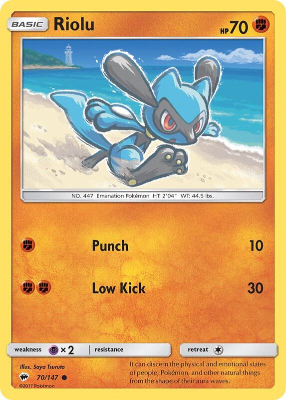 Riolu Pokemon card from SM - Burning Shadows
