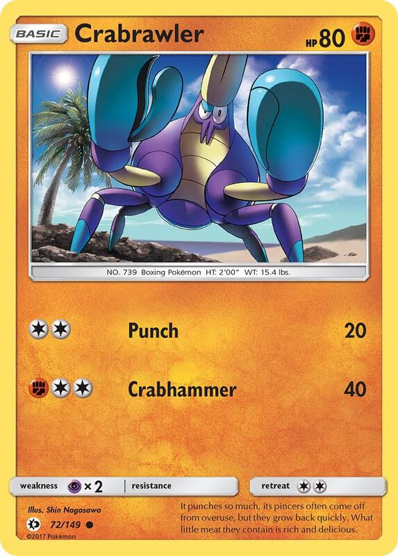 Crabrawler Pokemon card from SM Base Set