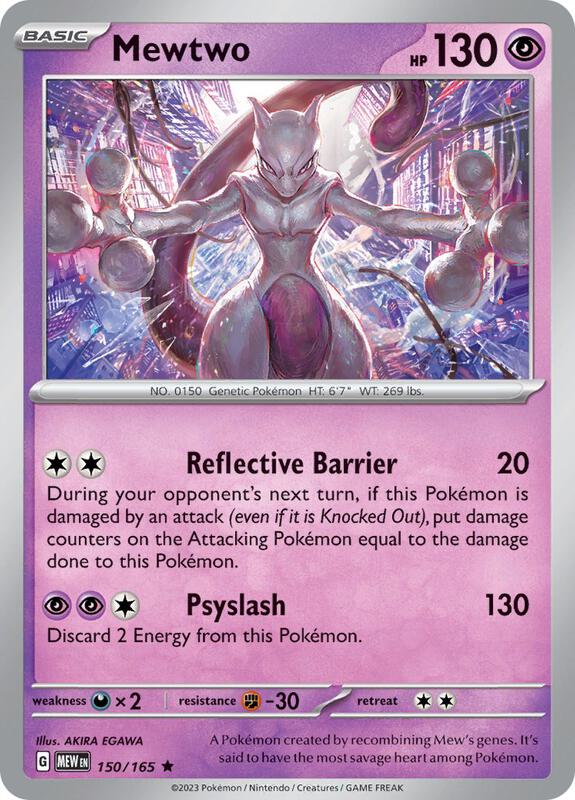 Mewtwo Pokemon card from SV: Scarlet & Violet 151