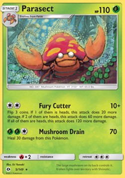 Parasect Pokemon card from Sun Moon