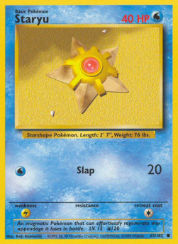 Staryu Pokemon card from Base Set