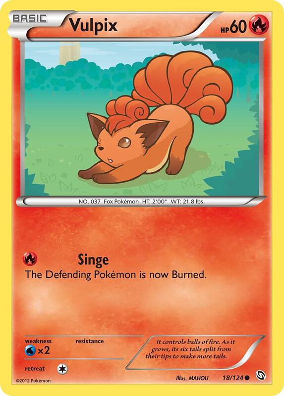 Vulpix Pokemon card from Dragons Exalted