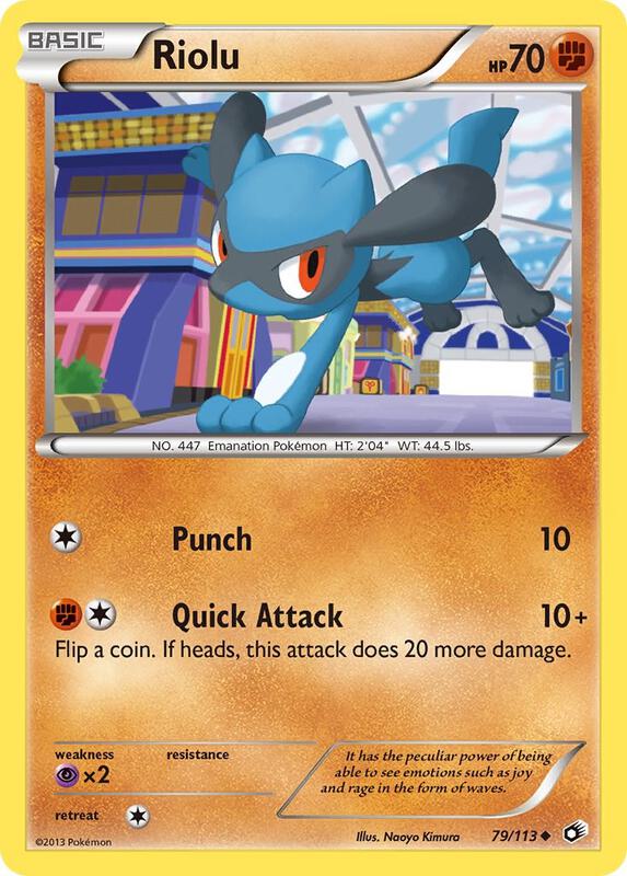 Riolu Pokemon card from Legendary Treasures