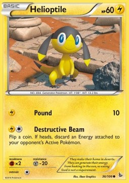 Helioptile Pokemon card from Flashfire