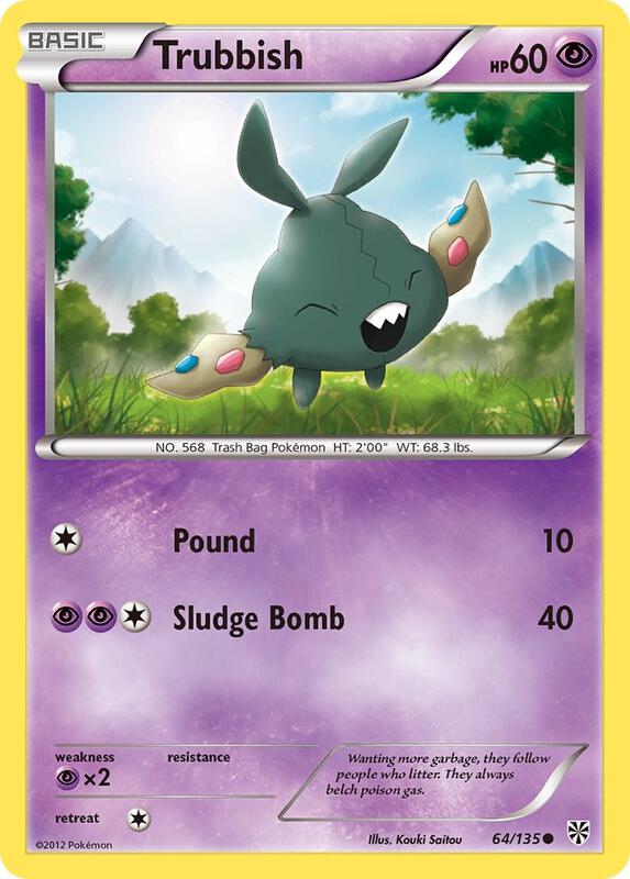Trubbish (64) Pokemon card from Plasma Storm