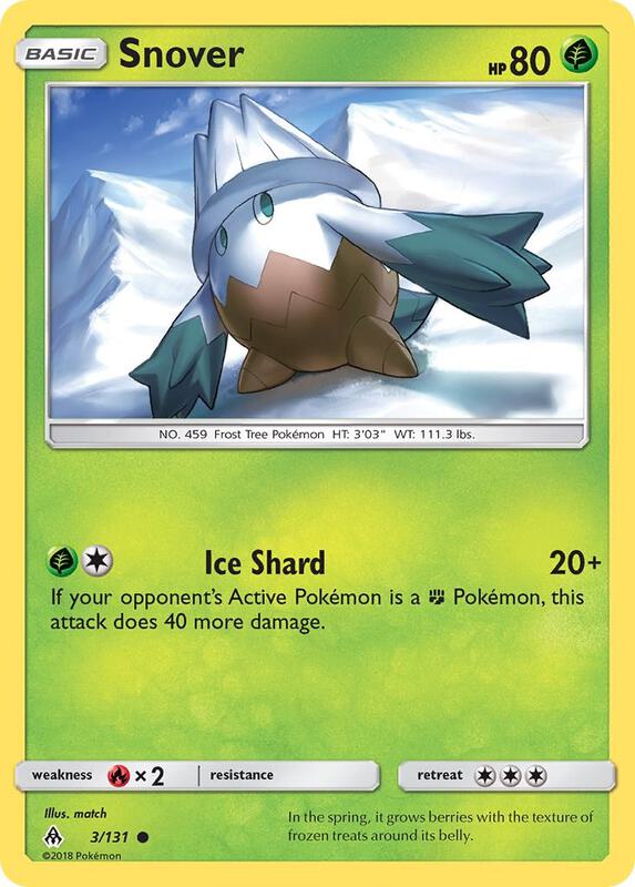 Snover Pokemon card from SM - Forbidden Light