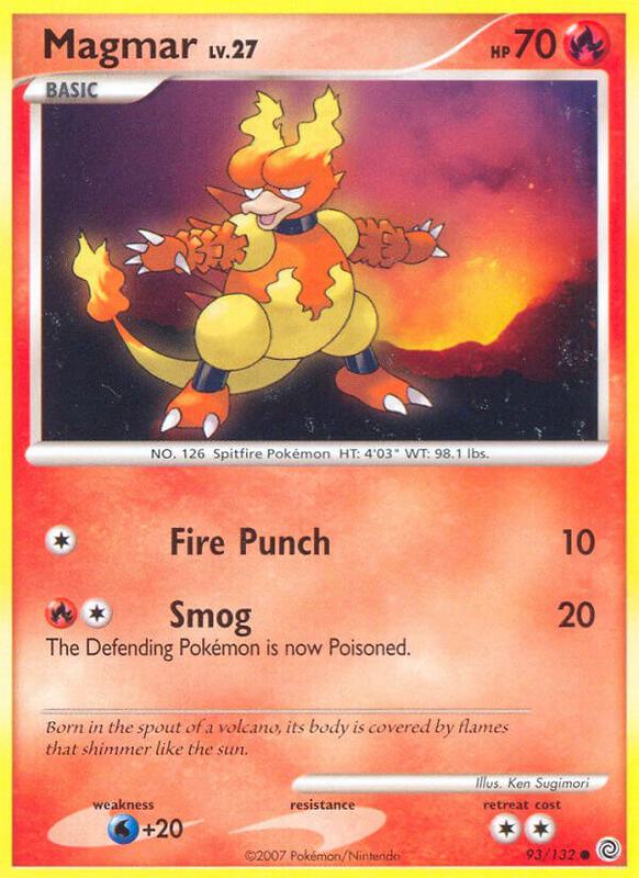 Magmar Pokemon card from Secret Wonders