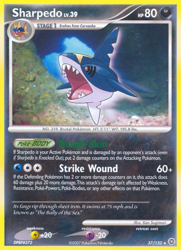 Sharpedo Pokemon card from Secret Wonders