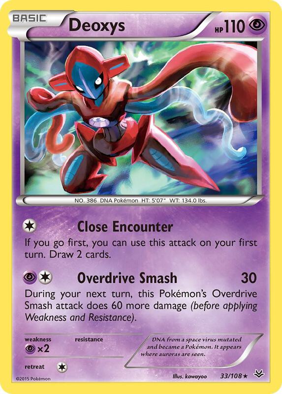 Deoxys Pokemon card from XY - Roaring Skies