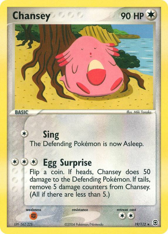 Chansey Pokemon card from FireRed & LeafGreen