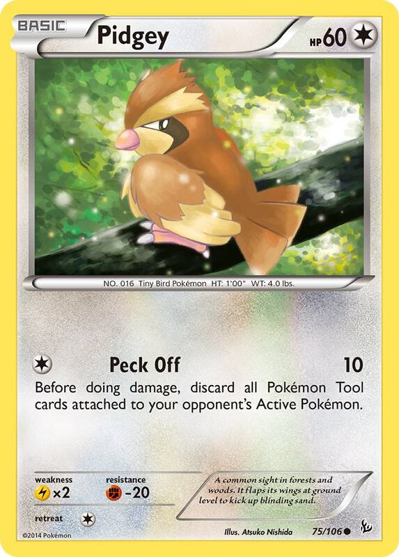 Pidgey Pokemon card from XY - Flashfire