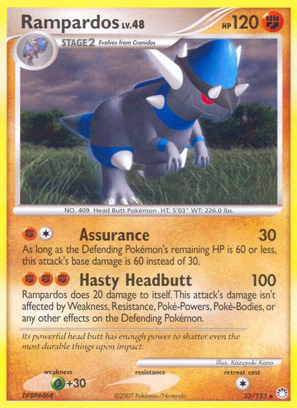 Rampardos Pokemon card from Mysterious Treasures