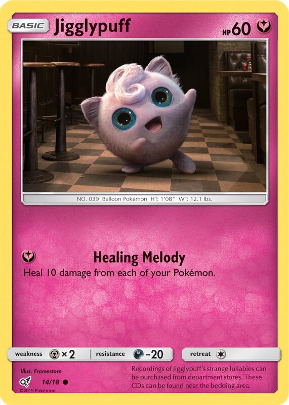 Jigglypuff (Holo Common) Pokemon card from Detective Pikachu