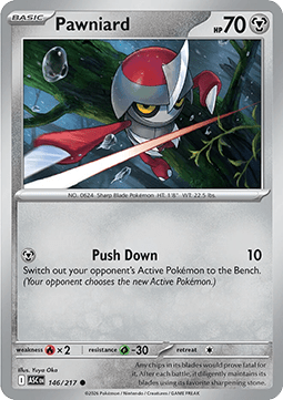 Pawniard Pokemon card from Ascended Heroes