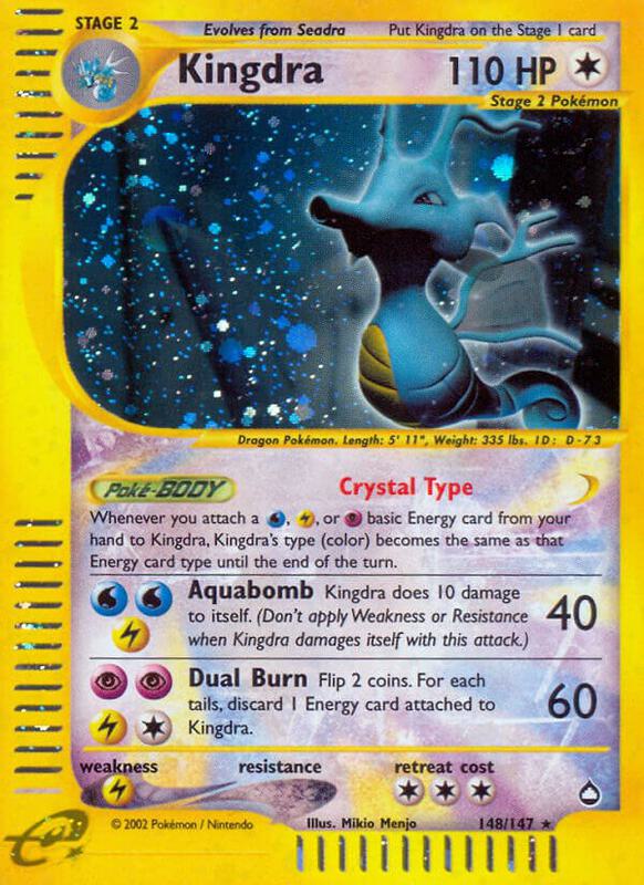 Kingdra (148) Pokemon card from Aquapolis