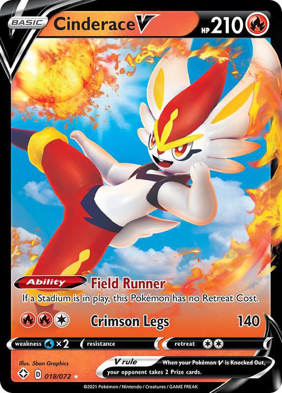 Cinderace V Pokemon card from Shining Fates