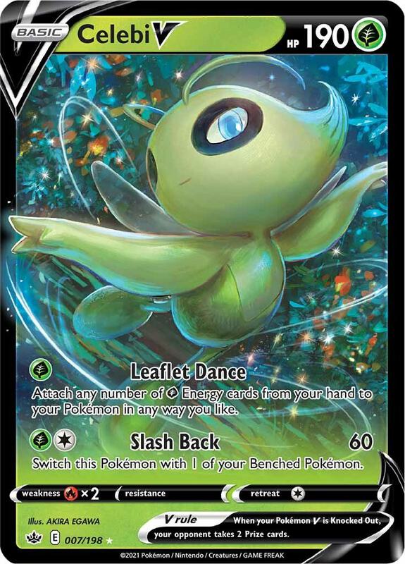 Celebi V Pokemon card from SWSH06: Chilling Reign