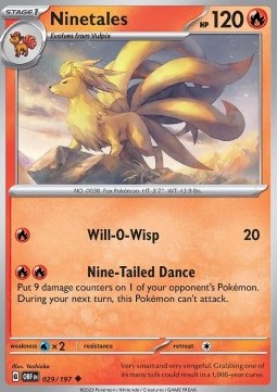 Ninetales Pokemon card from Obsidian Flames