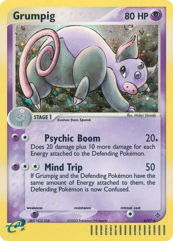 Grumpig Pokemon card from Dragon