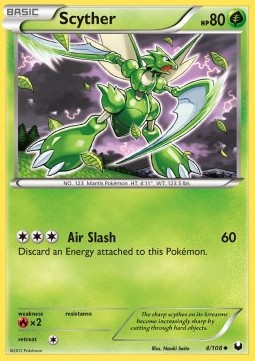 Scyther Pokemon card from Dark Explorers