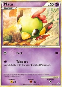 Natu Pokemon card from Unleashed