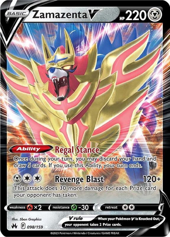 Zamazenta V Pokemon card from Crown Zenith