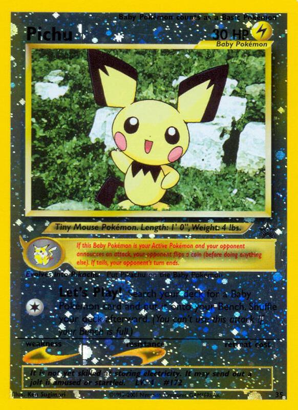 Pichu Pokemon card from WoTC Promo