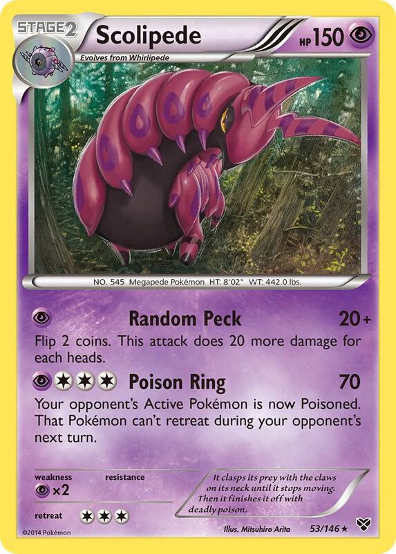Scolipede Pokemon card from XY Base Set