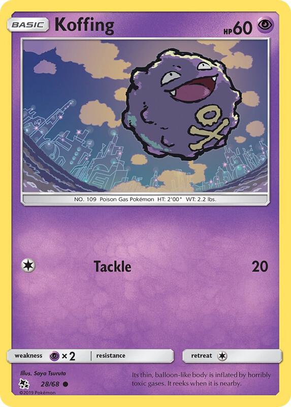 Koffing Pokemon card from Hidden Fates