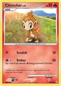 Chimchar Pokemon card from Diamond and Pearl