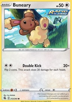Buneary Pokemon card from Fusion Strike