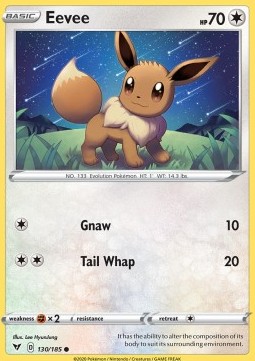 Eevee Pokemon card from Vivid Voltage