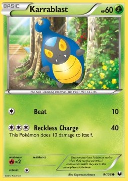 Karrablast Pokemon card from Dark Explorers
