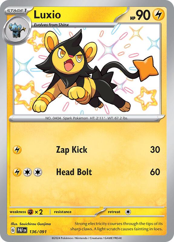 Luxio Pokemon card from SV: Paldean Fates