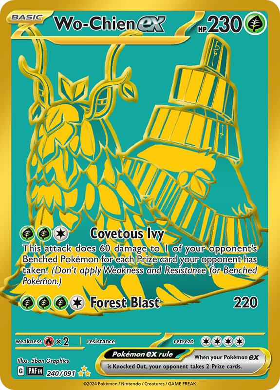 Wo-Chien ex Pokemon card from SV: Paldean Fates