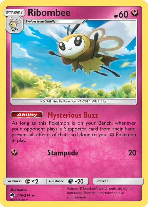 Ribombee Pokemon card from SM - Lost Thunder