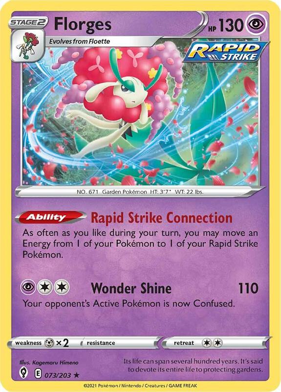Florges Pokemon card from SWSH07: Evolving Skies