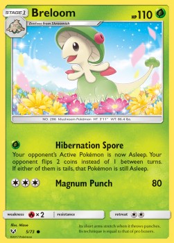 Breloom Pokemon card from Shining Legends