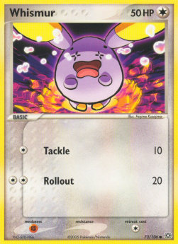 Whismur Pokemon card from EX Emerald