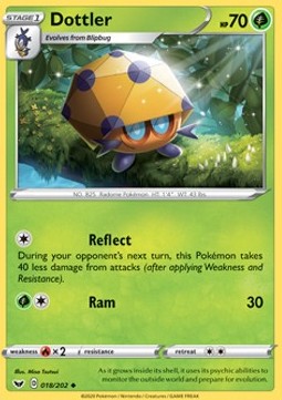 Dottler Pokemon card from Sword Shield