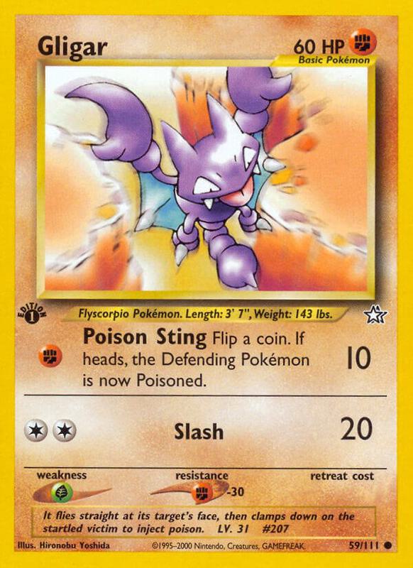 Gligar Pokemon card from Neo Genesis