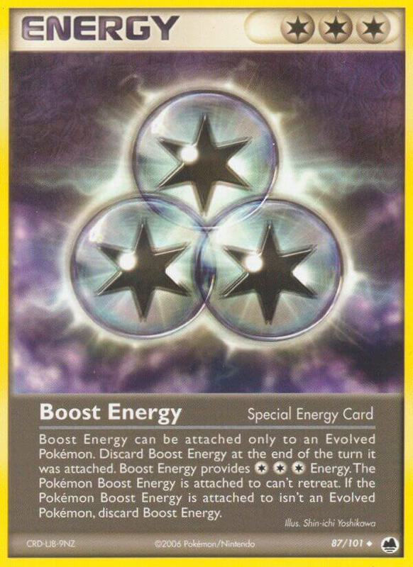 Boost Energy Pokemon card from Dragon Frontiers