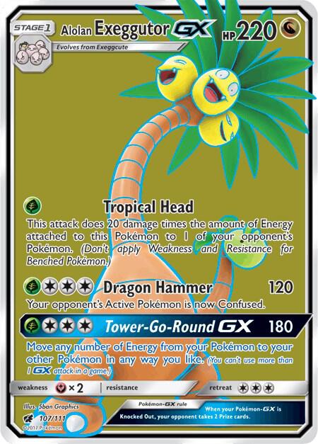Alolan Exeggutor GX (Full Art) Pokemon card from SM - Crimson Invasion