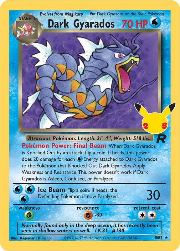 Dark Gyarados Pokemon card from Celebrations: Classic Collection