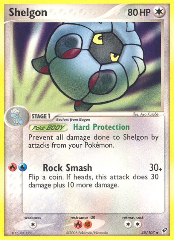 Shelgon Pokemon card from Deoxys