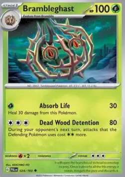 Brambleghast Pokemon card from Paldea Evolved