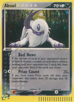Absol (Holo) Pokemon card from EX Dragon